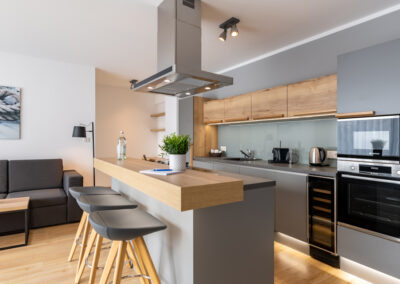 bar and kitchen of 2-bedroom apartment