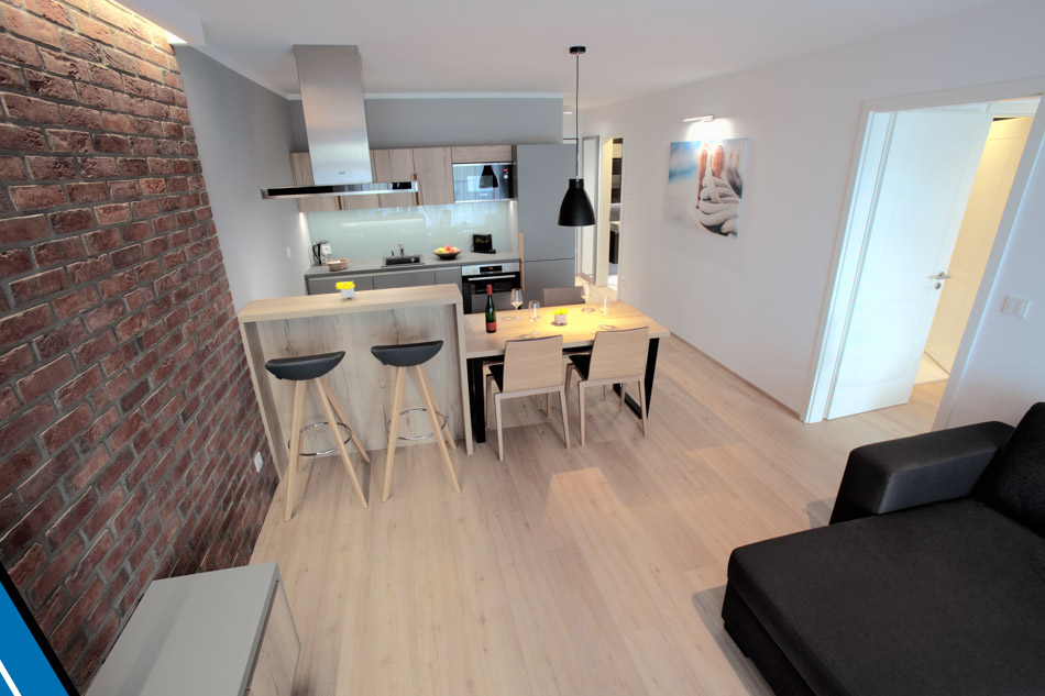 2-Zimmer apartment Blick auf Küche