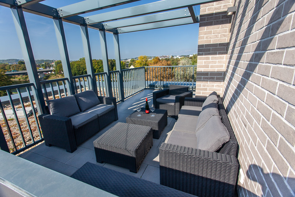 2-Zi-Apartment mit Dachterrasse und Blick auf die Donau